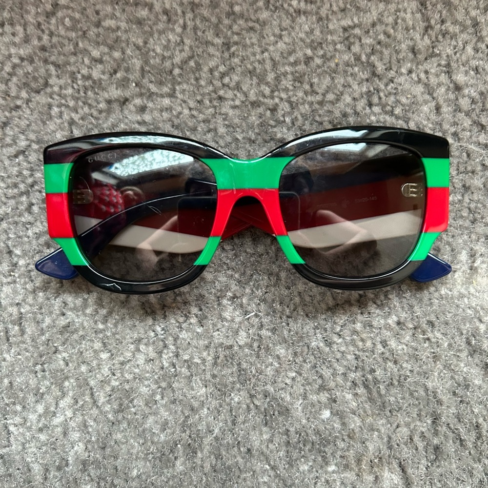 Gucci Black, Green, and Red Sunglasses